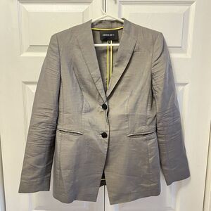 Lafayette‎ 148 Gray Wool Silk Blend 2 Button Blazer, Size 6
